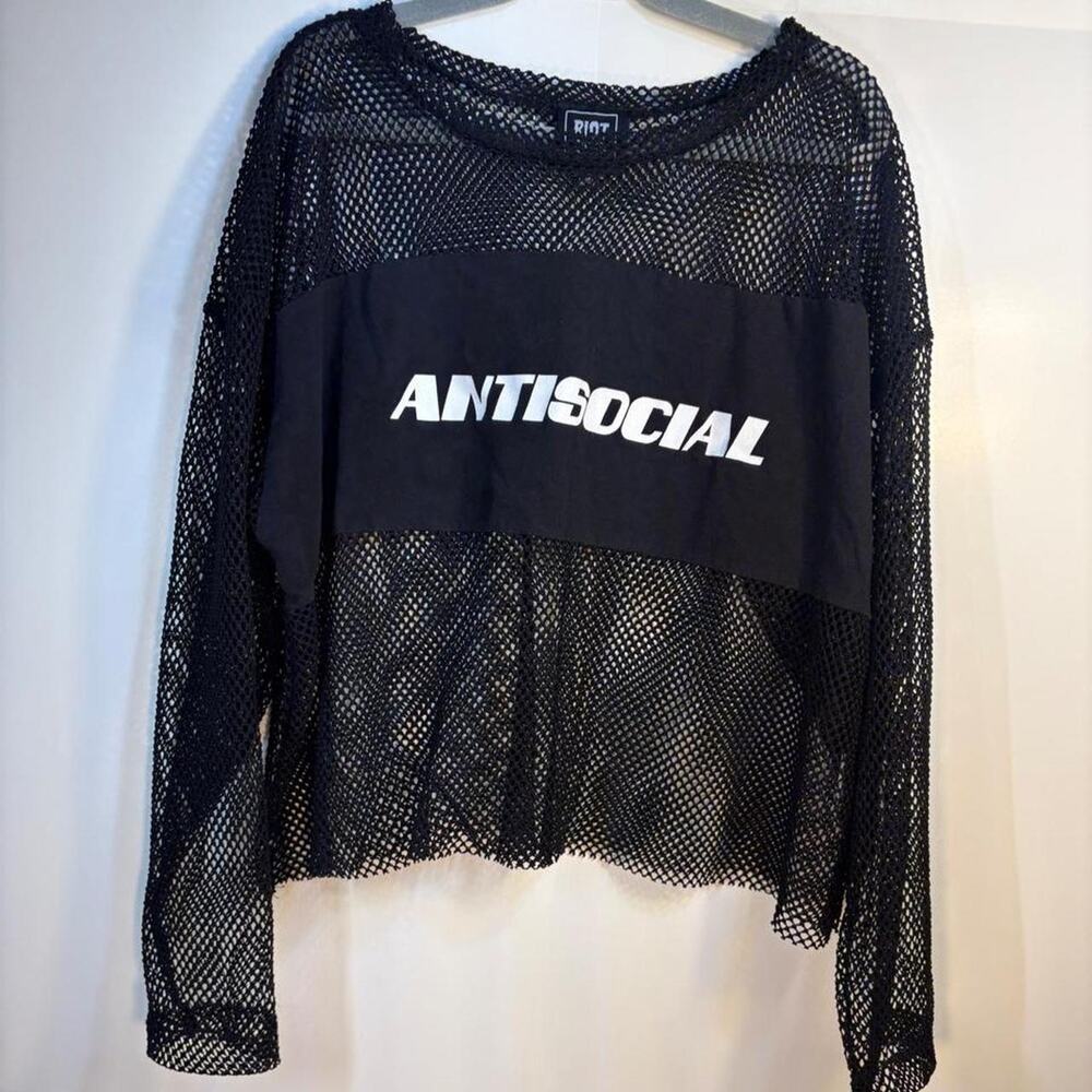 Riot queen Vintage Mesh Top Size Small
